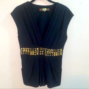 . Eva Franco Black and gold sleeveless blouse. This brand goes for over $200